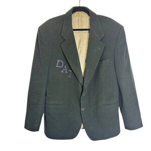 Vintage Wool Cashmere Dark Green Blazer Sport Coat Jacket Monogram Sz 40R Canada